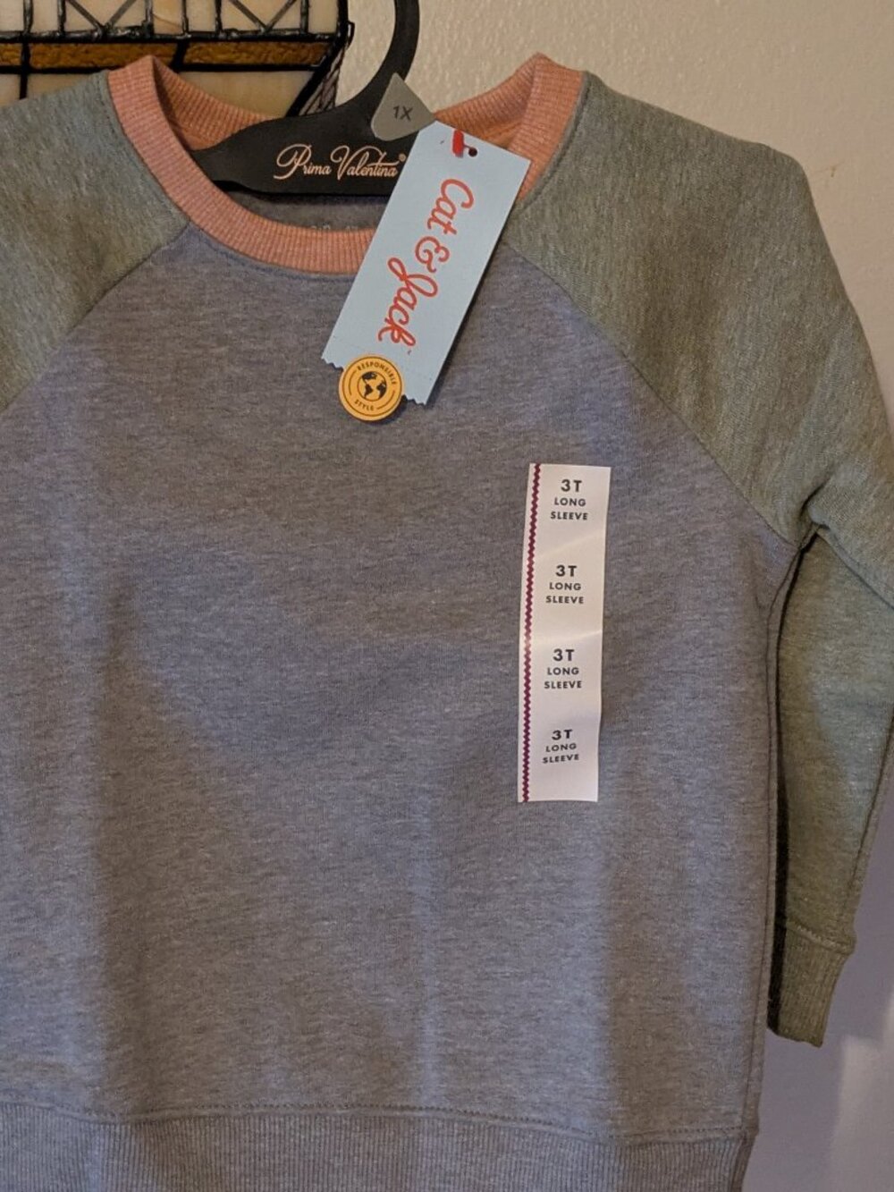 CAT & JACK BOYS TODDLER LONG SLEEVE FLEECE SWEAT SHIRT SIZE 3T GREY